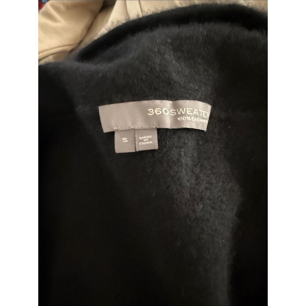 360SWEATER Black Classic Cashmere Wrap Tie Waist Cardigan Sweater S - Picture 2 of 3